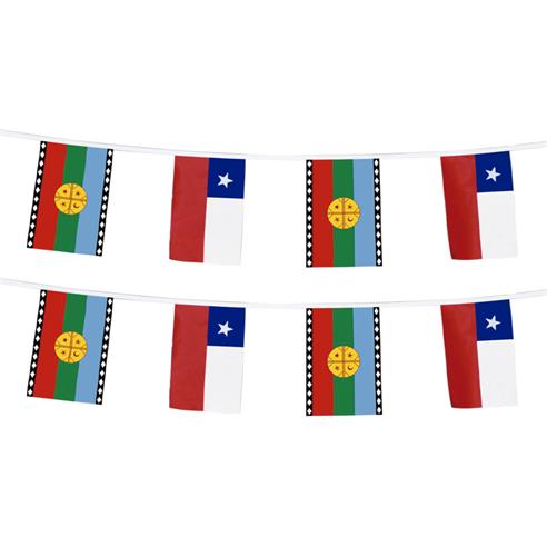 Guirnalda de banderas mapuche/chile 20cm 2
