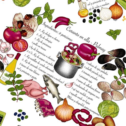 Linette est. "comidas chlenas" col. blanco  1.60 mt. 2