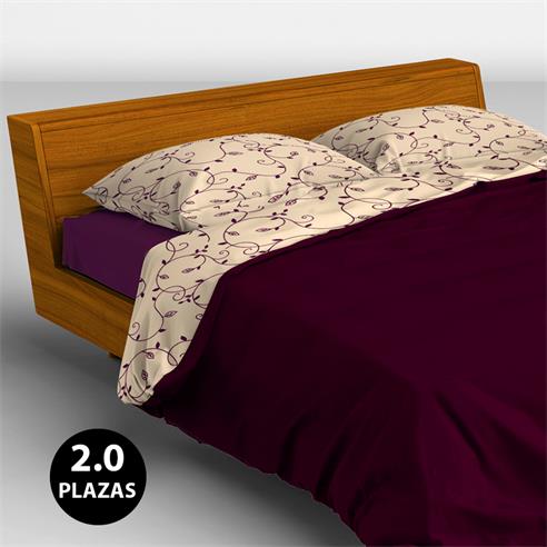 Set sab. polar 2.00 pza. "hojas burdeo b"