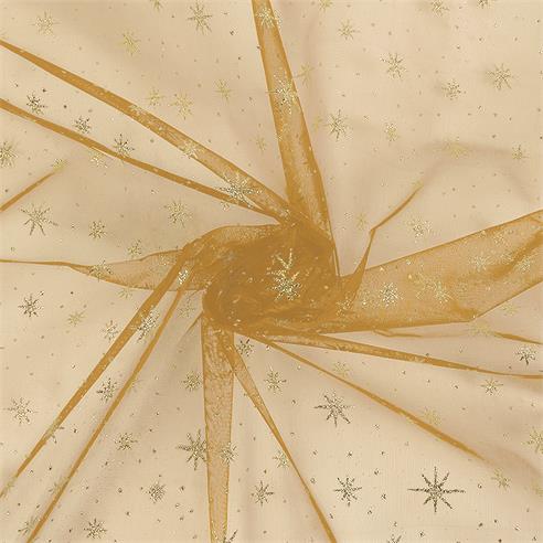 ORGANZA GLITTER "ESTELAR" DORADO/DORADO 2