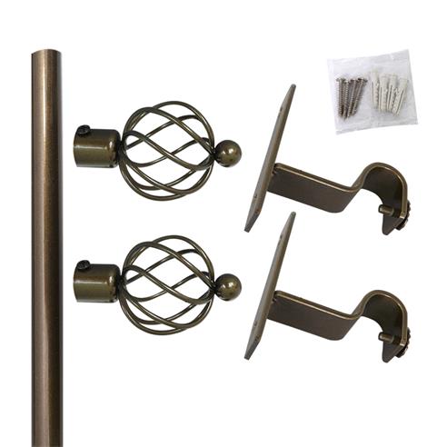 Set simple barra cortina 300 cm bronce 19mm 2