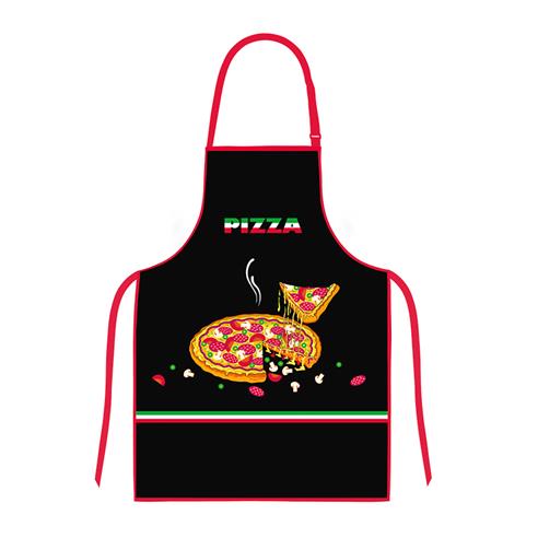 DELANTAL COCINA DIS. "PIZZA" NEGRO