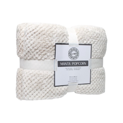 Manta pop corn 130x180 color marfil