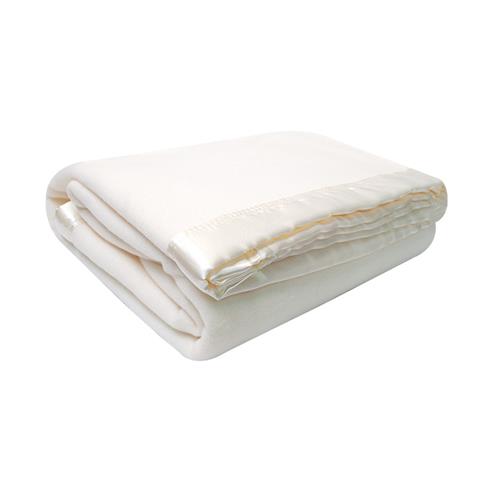 Frazada borde de raso 240x210 crudo 2