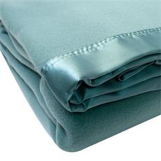 Frazada borde de raso 240x210 salvia