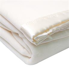 Frazada borde de raso 200x210 crudo