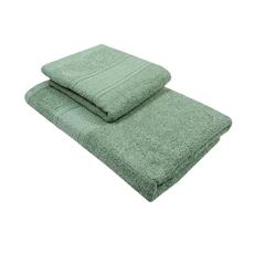 Set 2 toallas col. verde olivo 50x80+70x140-440gr/m2