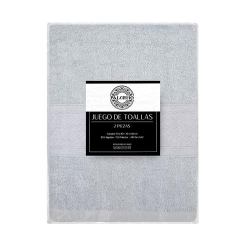 Set 2 toallas col. gris 50x80+70x140-440gr/m2