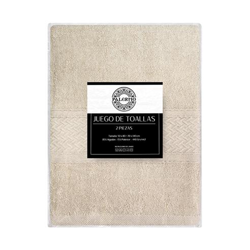 Set 2 toallas col. beige  50x80+70x140-440gr/m2