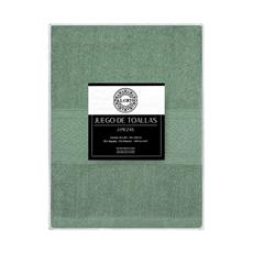 Set 2 toallas col. verde olivo 50x80+70x140-440gr/m2