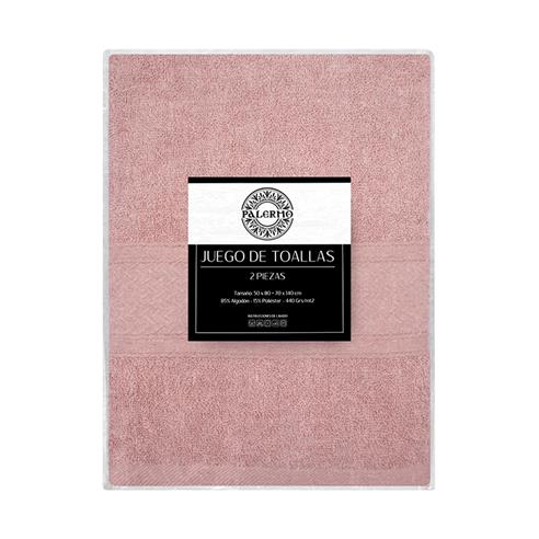 Set 2 toallas col. palo rosa 50x80+70x140-440gr/m2