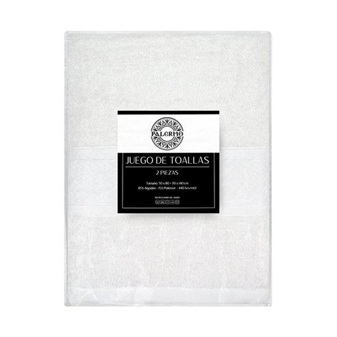 Set 2 toallas col. hueso 50x80+70x140-440gr/m2