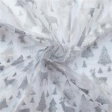 Organza glitter 117 color blanco/plata