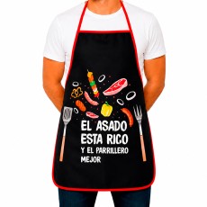 Delantal cocina dis. "anticucho" negro