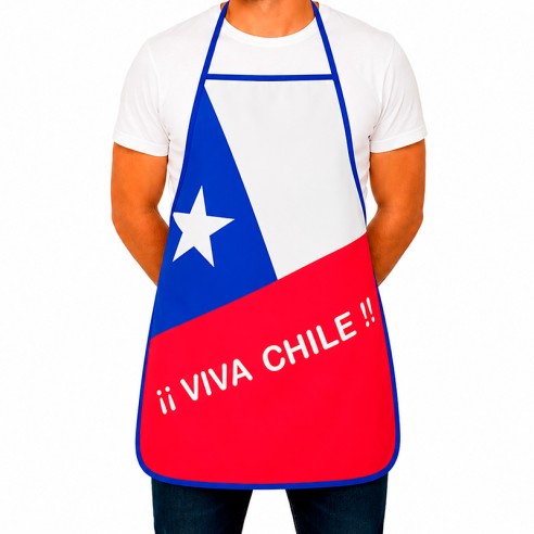 DELANTAL COCINA ,BANDERA CHILENA 2